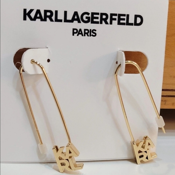 Karl Lagerfeld Gold Earrings - Picture 1 of 2